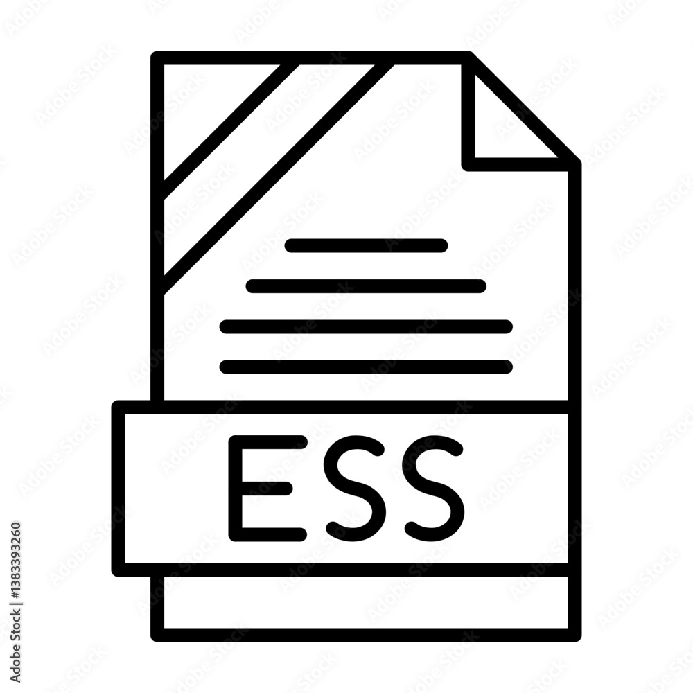 ESS File Format Outline Style Icon ESS File Format Outline Style Icon