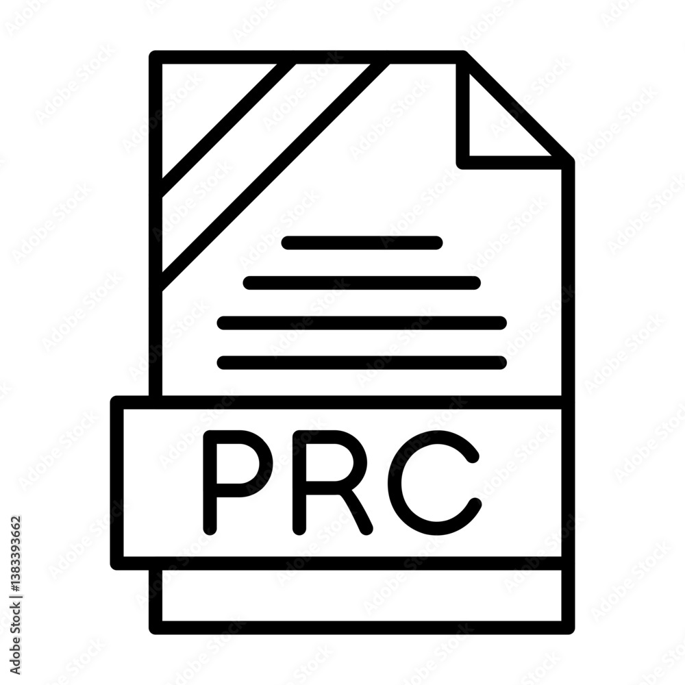 PRC File Format Outline Style Icon
