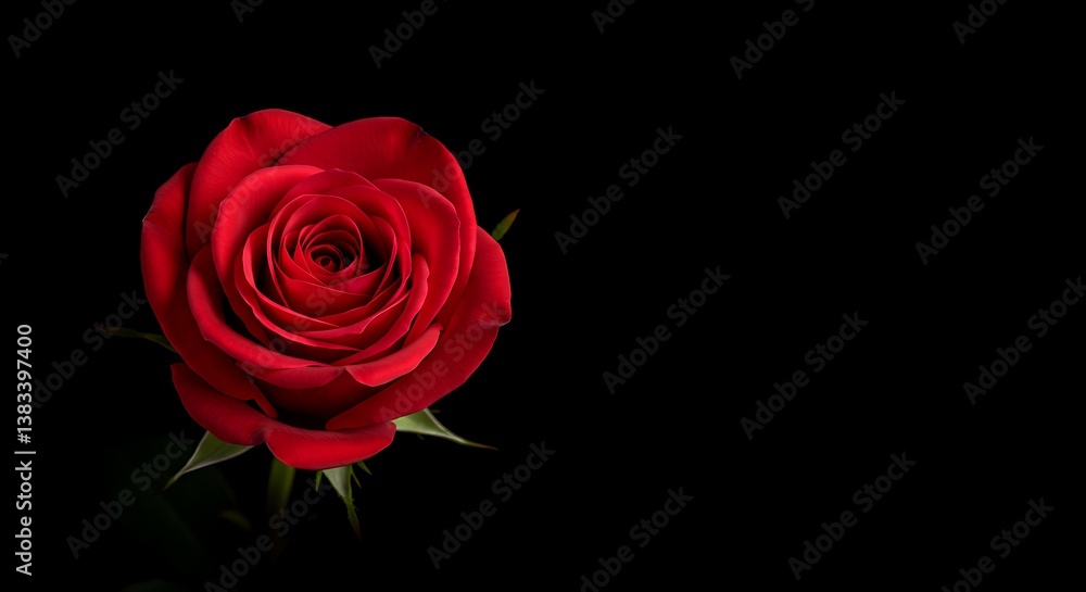 Single Red Rose on Black Background AI Generated Single Red Rose on Black Background AI Generated