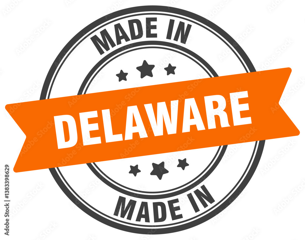 Fototapeta premium Made in Delaware round sign. Made in Delaware stamp.