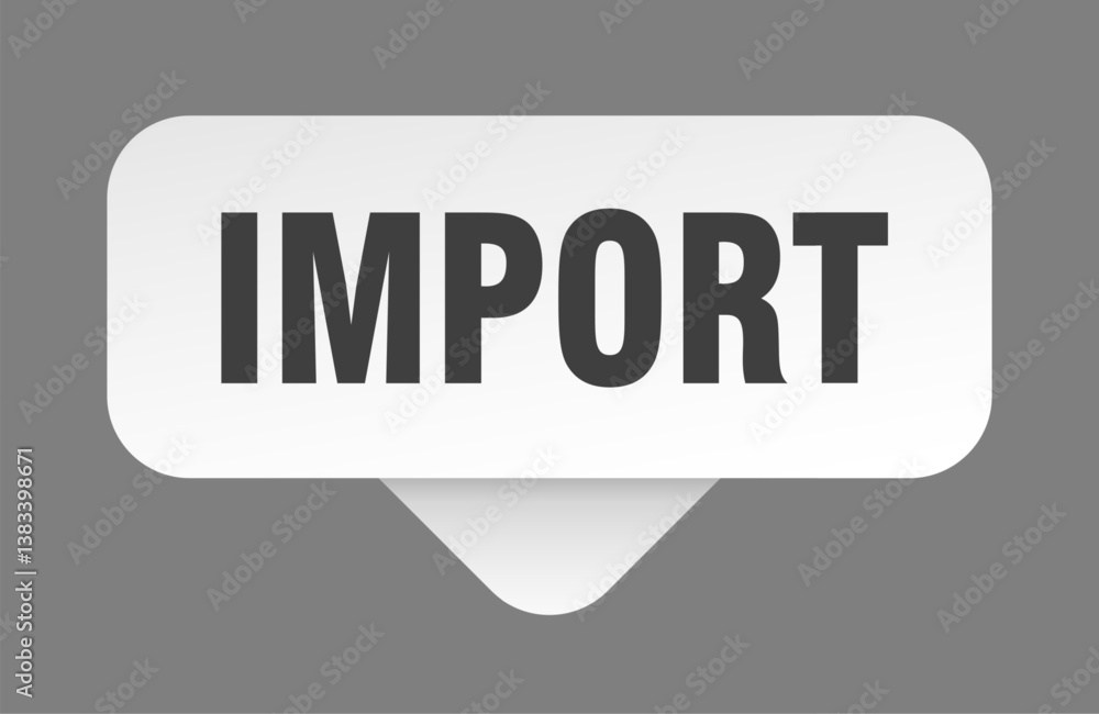 import sticker. import sign isolated on gray background import sticker. import sign isolated on gray background