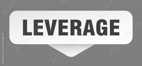 leverage sticker. leverage sign isolated on gray background