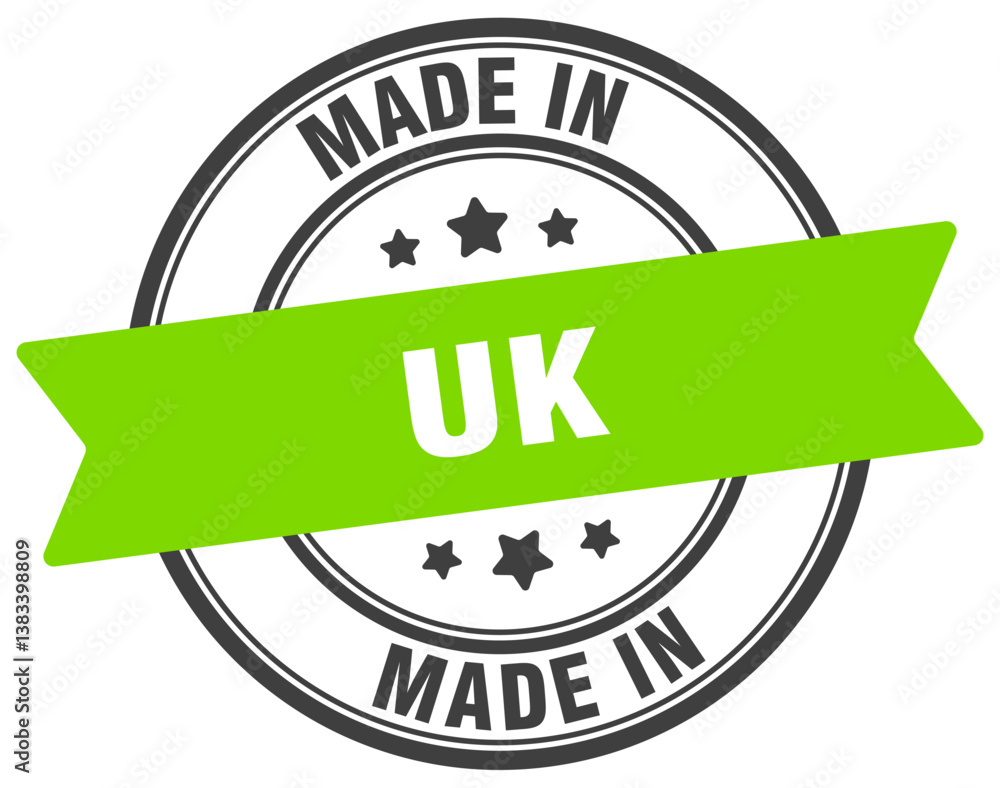 Fototapeta premium Made in uk round sign. Made in uk stamp.