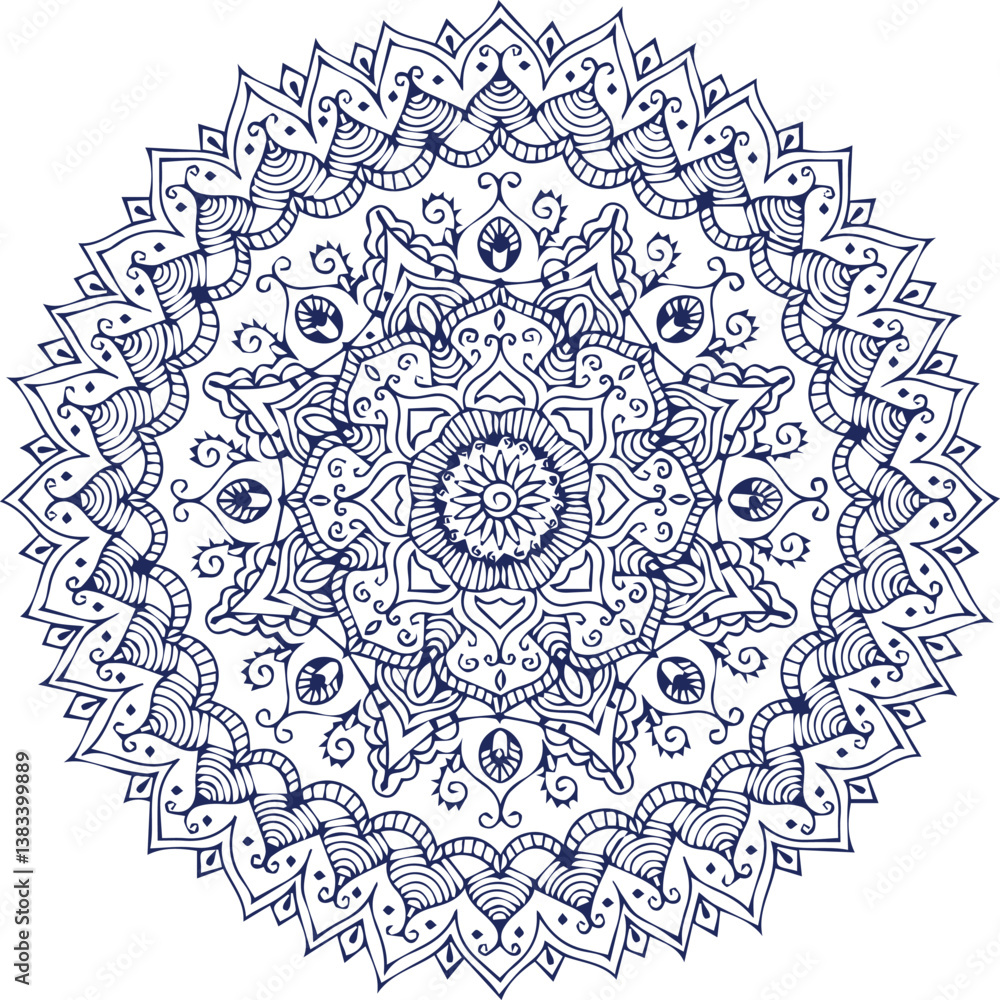 Fototapeta premium Beautiful flower art and mandala vector design