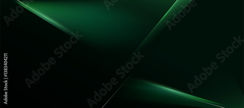 green and black abstract geometric luxury background vector. Social ads banner or Landing page.