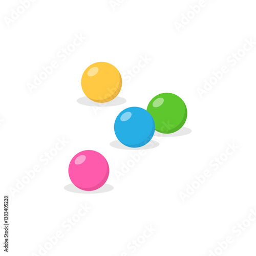 Colorful gum balls. Vector illustration.