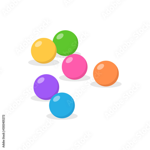 Colorful gum balls. Vector illustration.