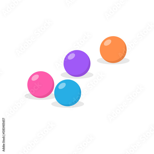 Colorful gum balls. Vector illustration.
