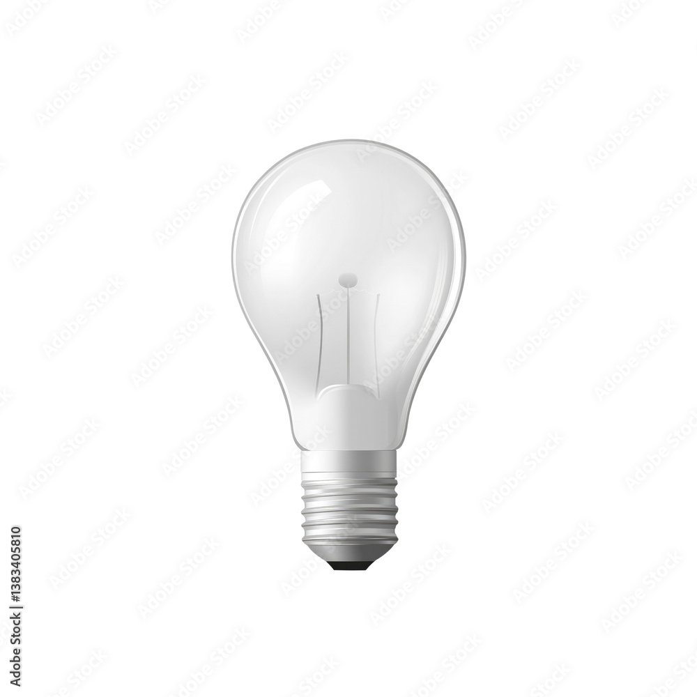A Single, Clear Incandescent Light Bulb on a Transparent background A Single, Clear Incandescent Light Bulb on a Transparent background