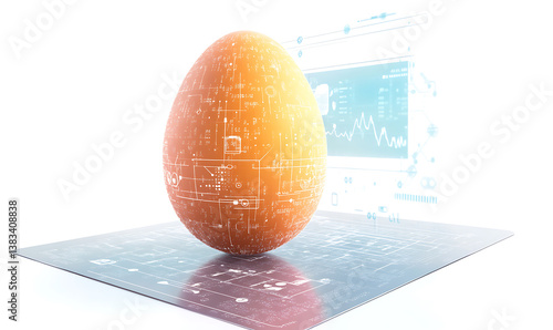 Creative conceptual illustrations of eggs, chickens