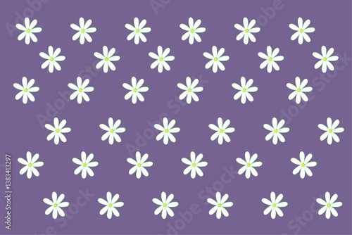 Lavender color background with white daisy flower
