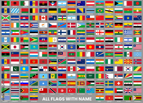National Flags Bundle With Country Name