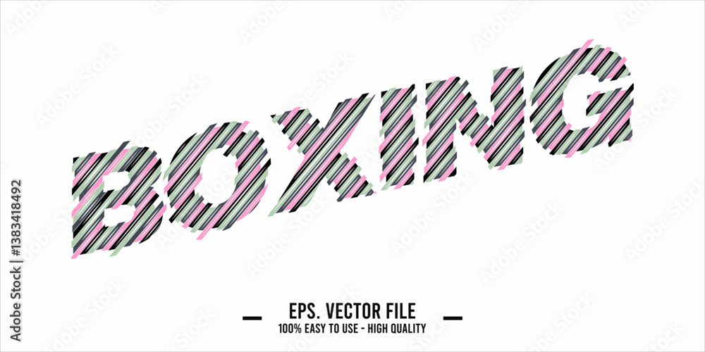 Fototapeta premium BOXING word art typography illustration vector