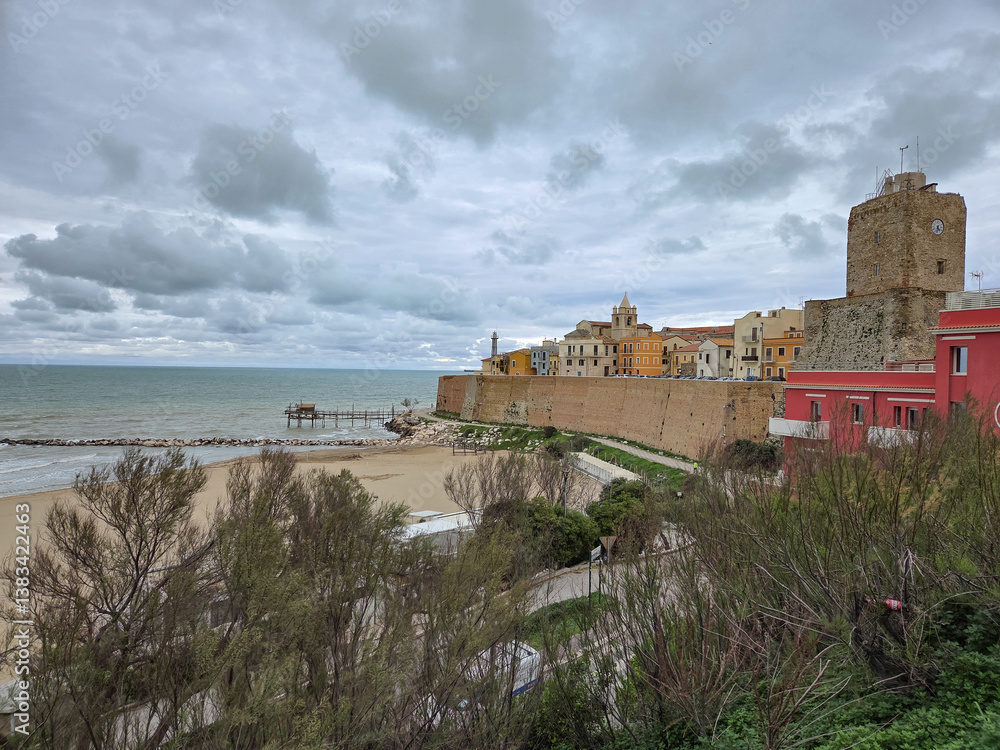 The beach of Termoli, a town in Molise in Italy.