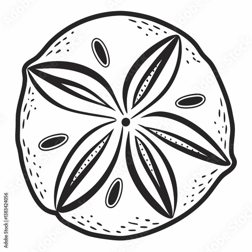 sand dollar black silhouette icon vector