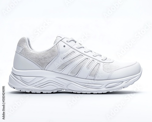 Trendy white athletic shoes for active lifestyle captured in stylish sporty settings, trendy white athletic shoes for active lifestyle with minimalist clean backgrounds, and trendy white athletic shoe