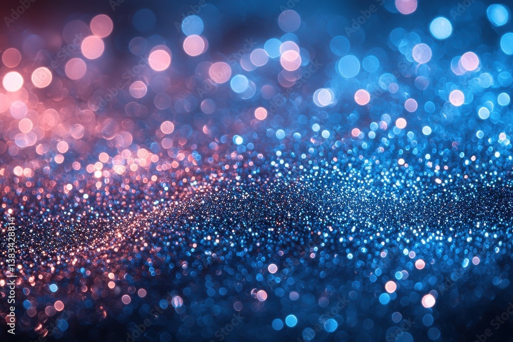 Obraz premium Abstract glittering lights in a blue and pink shimmering bokeh effect