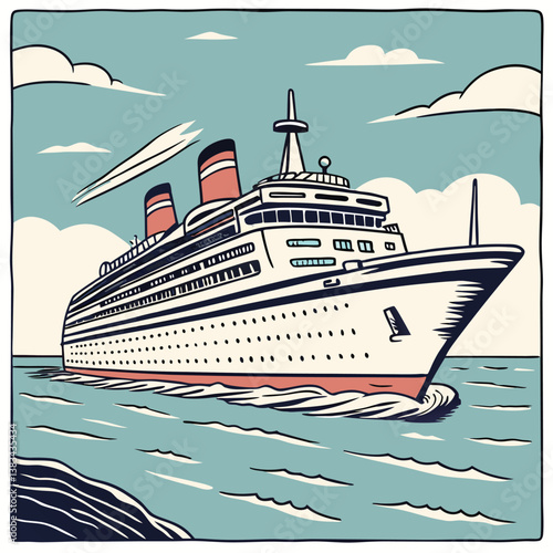 Wallpaper Mural cruise ship in the sea Torontodigital.ca