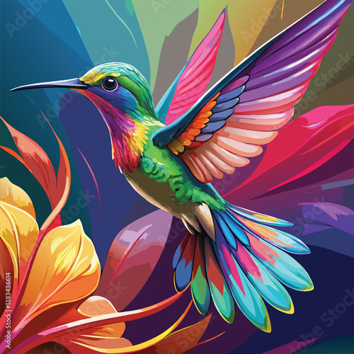 hummingbird and flower