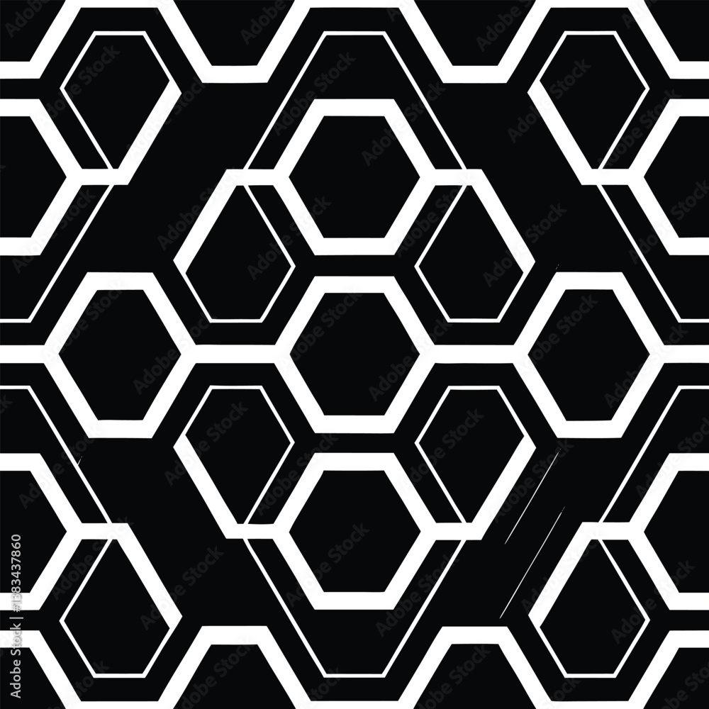 Obraz premium vector seamless pattern with hexagons
