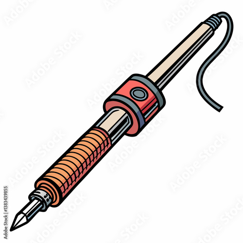 Vector illustration of a soldering iron 