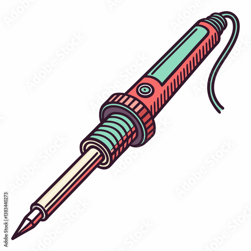 Vector illustration of a soldering iron 
