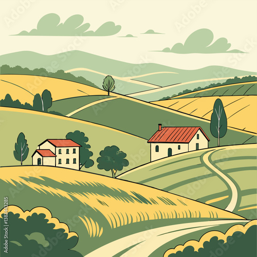 rural landscape in tuscany italy
