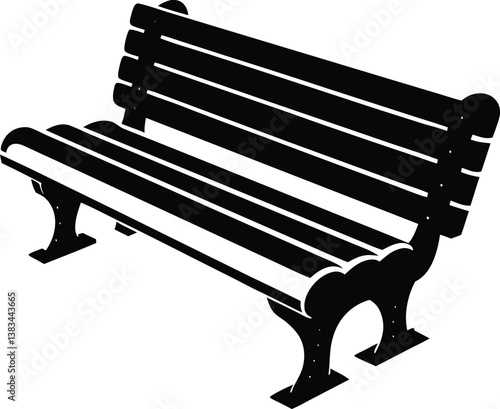 bench on white background