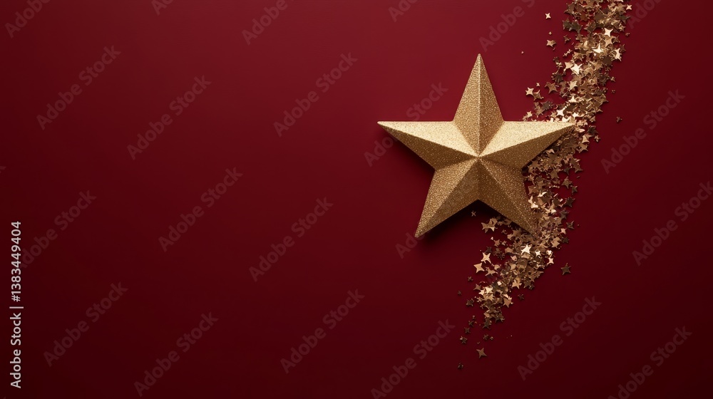 Fototapeta premium Elegant golden star winner festive celebration background decorative element creative concept