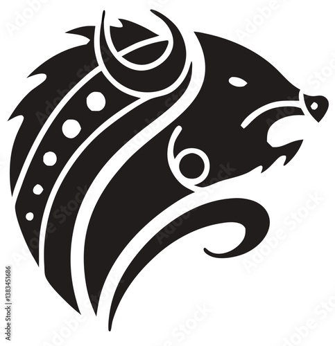 Buffalo Head Vector – Bold Black and White Bison Silhouette design Illustration for Logos, Mascots & Tattoos.