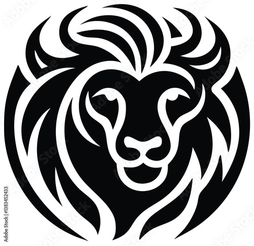 Buffalo Head Vector – Bold Black and White Bison Silhouette design Illustration for Logos, Mascots & Tattoos.