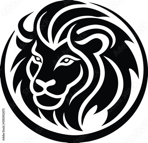 Buffalo Head Vector – Bold Black and White Bison Silhouette design Illustration for Logos, Mascots & Tattoos.