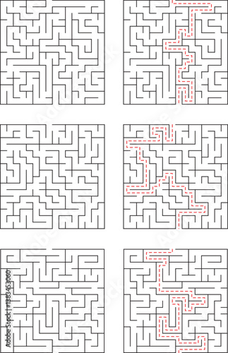 Complex Maze Puzzles Solutions Shown StepbyStep Progression