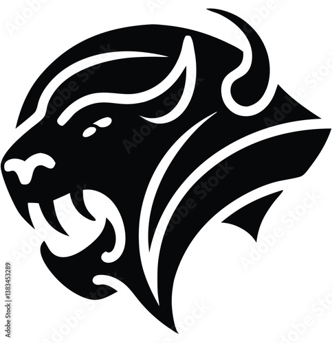 Buffalo Head Vector – Bold Black and White Bison Silhouette design Illustration for Logos, Mascots & Tattoos.