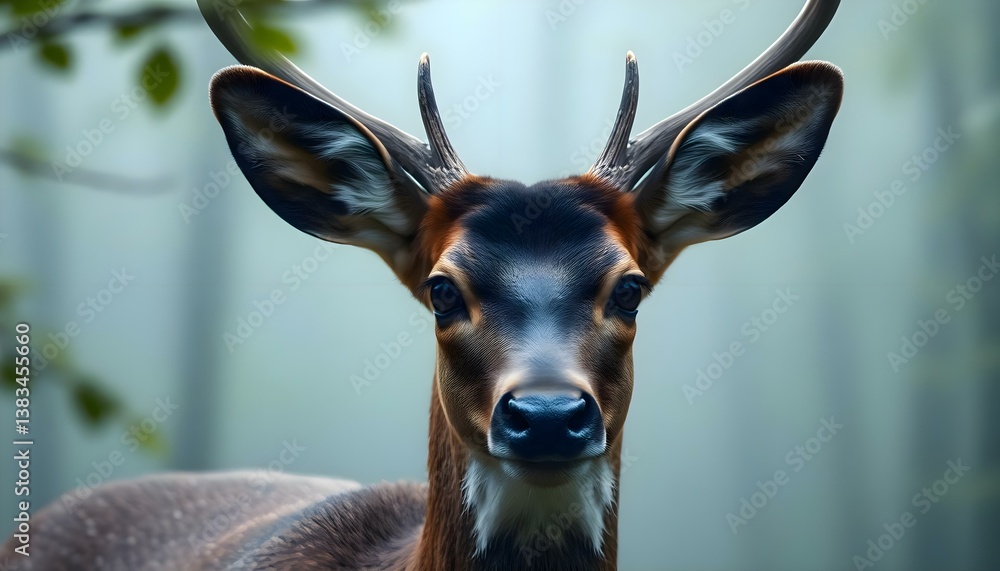 Fototapeta premium close up of a deer with antlers on it's head