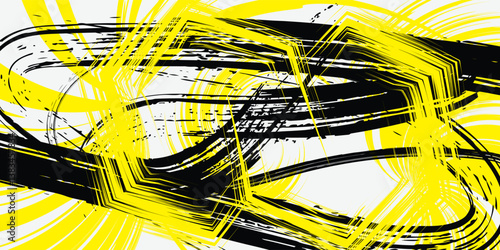 Circle brush stroke vector isolated on white background. yellow and black enso zen circle brush stroke.For stamp,seal, ink and paintbrush design template. Sun grunge hand drawn circle shape