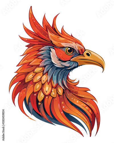 Vector phoenix bird tattoo.