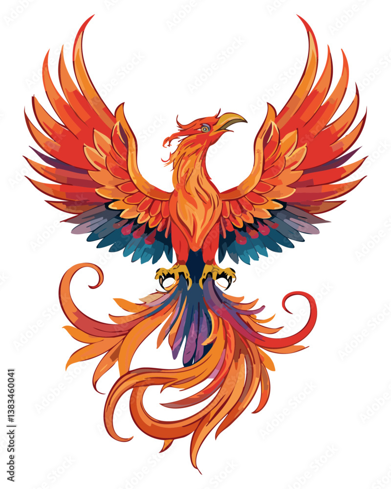 Obraz premium Vector phoenix bird tattoo.