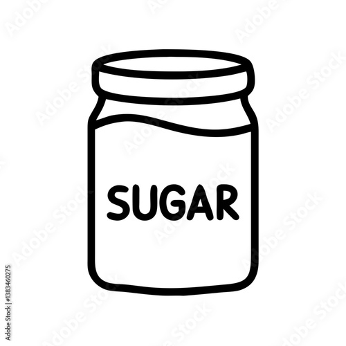 A jar labeled sugar symbolizing with sweeteners in background