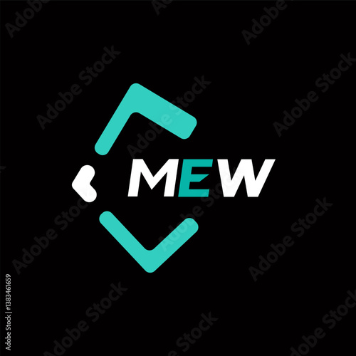 MEW creative minimalist letter logo. MEW unique vector initials alphabet letter logo design