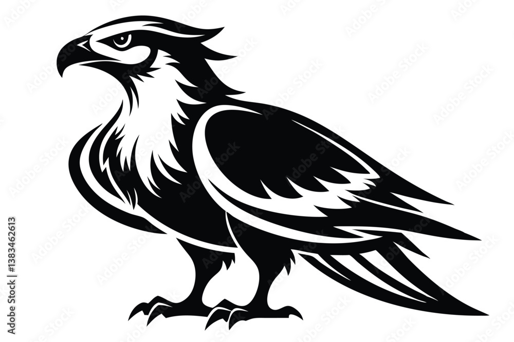 Powerful Eagle Design, Isolated Silhouette with Sharp Details Powerful Eagle Design, Isolated Silhouette with Sharp Details
