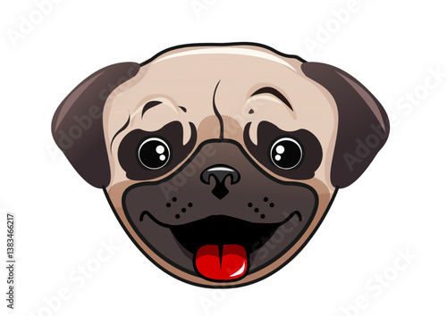 Illustration of a pug's head