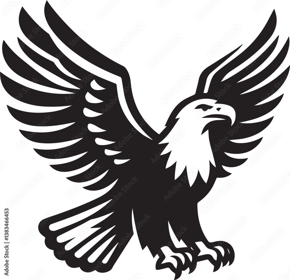 Obraz premium High-Quality Black & White Eagle Vector