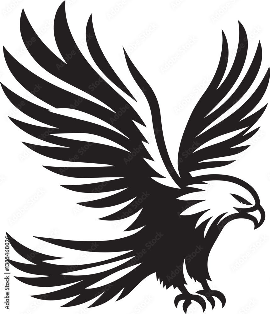 Obraz premium High-Quality Black & White Eagle Vector