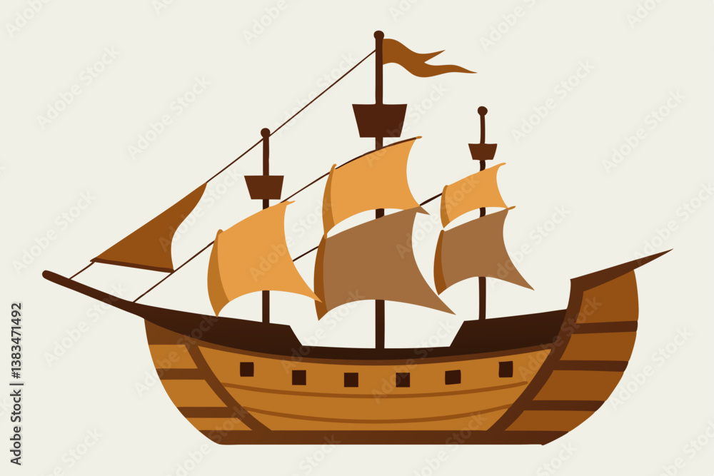 ship on a white background