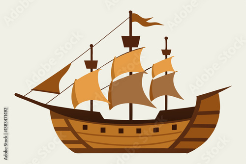 Obraz na płótnie ship on a white background w salonie