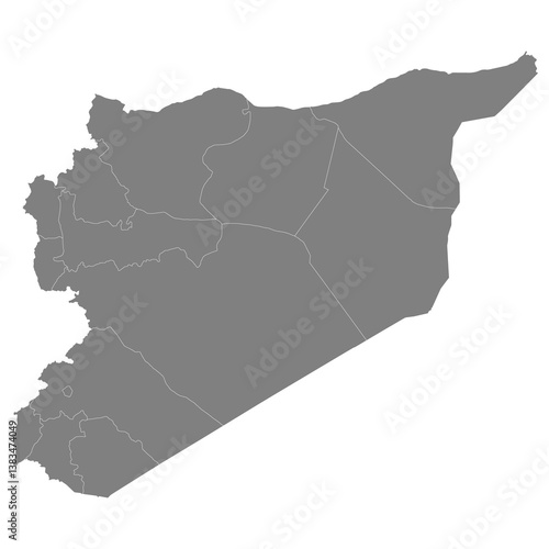 Obraz na płótnie High quality map of Syria with borders of the regions w salonie