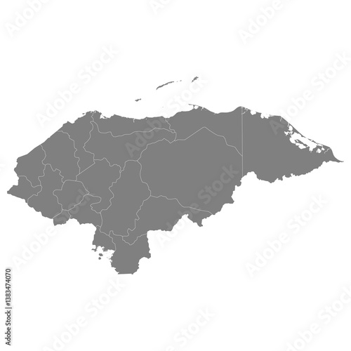 Obraz na płótnie High quality map of Honduras with borders of the regions w salonie