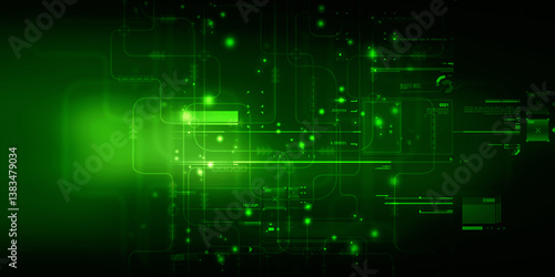 2d illustration Abstract futuristic electronic circuit technology background
