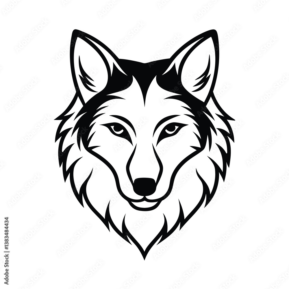Naklejka premium wolf head vector
